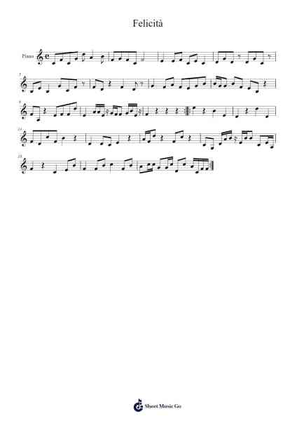 Felicità Sheet Music by senzanome654-Arr.Lytckey Comnel