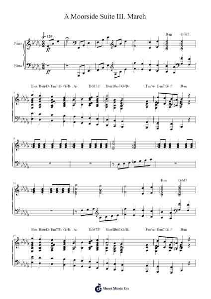 A Moorside Suite for Brass Band: III. March - Gustav Holst Sheet Music by Gustav Holst-Arr.Derion