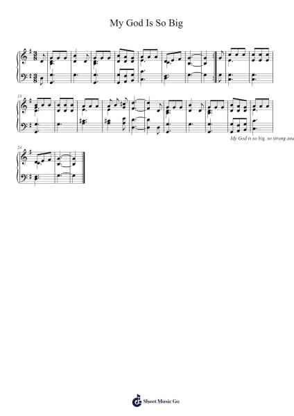 My God Is So Big Sheet Music by Unknown author-Arr.Bettiane Rexpoe
