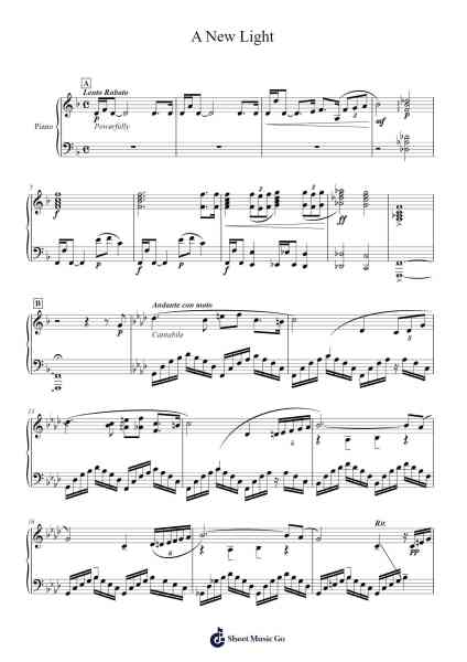 A New Light Sheet Music by Justin Harvey-Arr.Sampcon Mevans