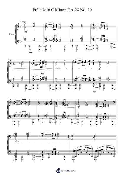 Prélude in C Minor, Op. 28, No. 20 Sheet Music by Frédéric Chopin-Arr.Bautab