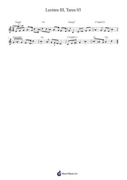 Lectura III, Tarea 03 Sheet Music by Guillermo Eisner/Ariel Maringer-Arr.Alruth