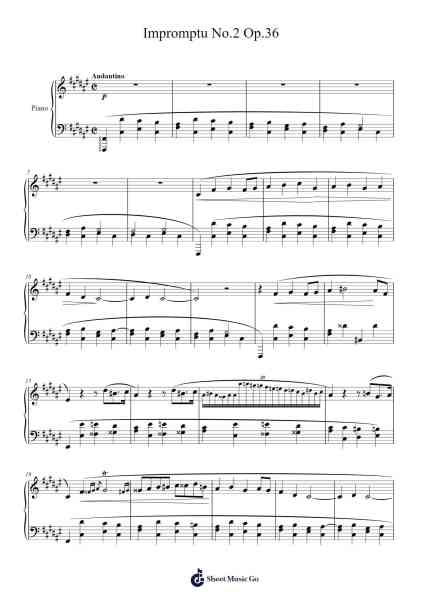 Impromptu No. 2 in F-sharp Major, Op. 36 Sheet Music by Frédéric Chopin-Arr.Sinrin Sibylnice