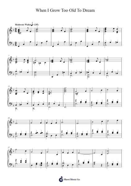 When I Grow Too Old to Dream Sheet Music by Oscar Hammerstein II/Sigmund Romberg-Arr.Diabaird