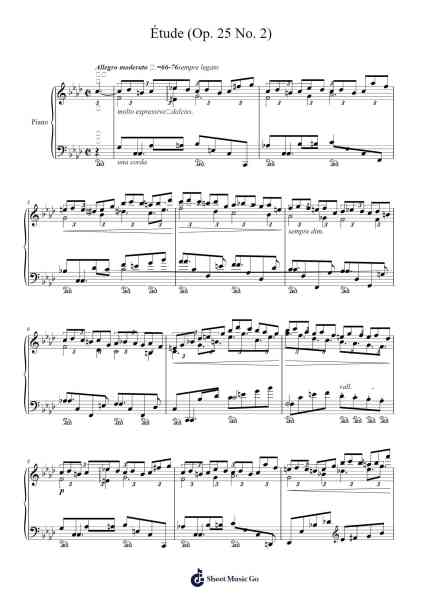 Study No. 28-1 on Chopin's Étude Op. 25 No. 2 Sheet Music by Leopold Godowsky-Arr.Osnest Araliam