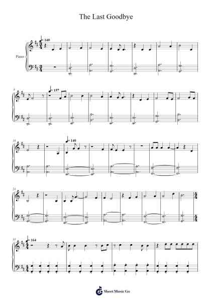 The Last Goodbye Sheet Music by The Gregory Brothers/Markiplier-Arr.Canjill Myrruth