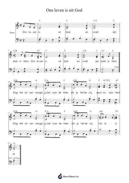 Ons leven is uit God Sheet Music by -Arr.Holmesney Cliffcol
