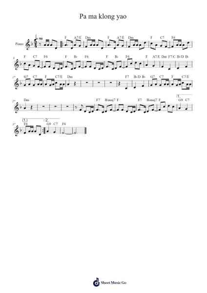 Pa ma klong yao Sheet Music by Watva-Arr.Wildbias