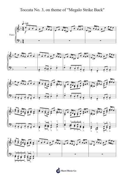 Toccata No. 3 "On Theme of 'Megalo Strike Back'" Sheet Music by Toby Fox-Arr.Dunnie Hazme