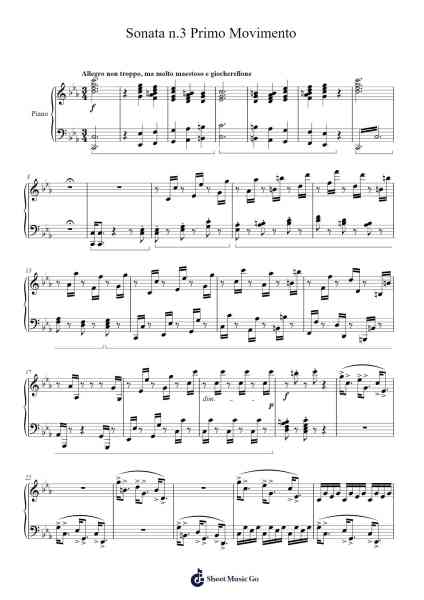 Sonata n.3 Primo Movimento Sheet Music by Matteo Pianalto-Arr.Janron