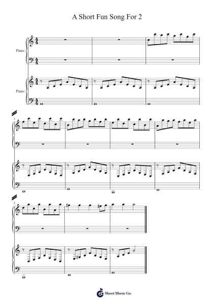 A Short Fun Song For 2 Sheet Music by I learned it from my mom and she doesn't know the name, and I don't know either.-Arr.Leron