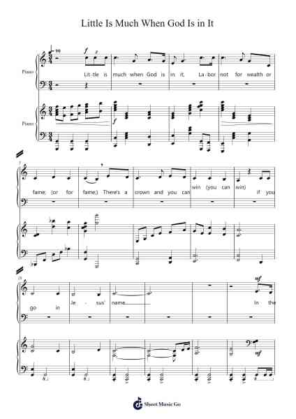 Little Is Much When God Is In It Sheet Music by -Arr.Lautus Phichad