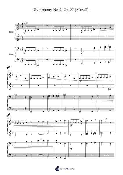 Symphony No. 4 in D Minor, Op. 95: II. Andante Sheet Music by Anton Rubinstein/Richard Kleinmichel-Arr.Dunbeck