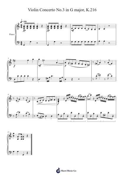 Violin Concerto No. 3 in G Major, K. 216 Sheet Music by Wolfgang Amadeus Mozart-Arr.Housebuck Boylejones