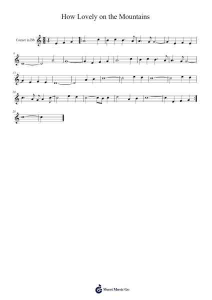 How Lovely on the Mountains Sheet Music by -Arr.Leclair