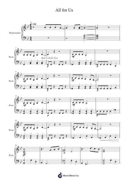 All for Us Sheet Music by Labrinth-Arr.Wilbeth