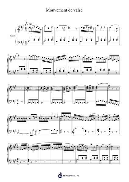 Mouvement de Valse Sheet Music by Louise Farrenc-Arr.Brookecher Nicksie