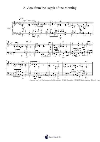 A View from the Depth of the Morning Sheet Music by Toursbur-Arr.Holtling