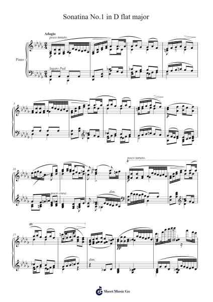 Sonatina No.1 in D flat major Sheet Music by Cormy Lewmoll-Arr.Xanlain Drychel