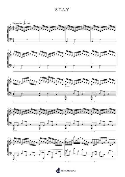 S.T.A.Y Sheet Music by Hans Zimmer-Arr.Kensibyl