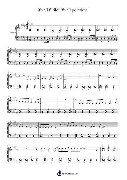 it's all futile! it's all pointless! Sheet Music by Cal Wright-Arr.Dempdes