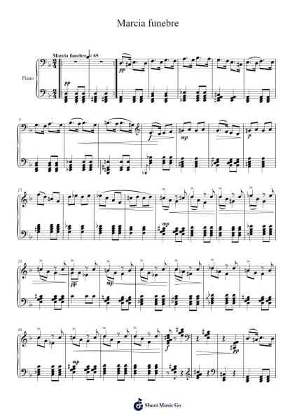 Marcia funebre Sheet Music by Aleksej Čibisov-Arr.Pubey