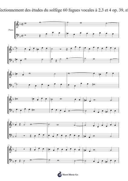 60 Fugues Vocales à 2, 3, et 4, Op. 39, No. 18 Sheet Music by Pierre Vaillant-Arr.Besquinn