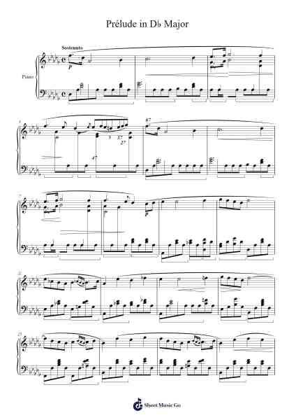 Prélude in D♭ Major 樂譜由 Frédéric François Chopin - 編曲 Hornblack