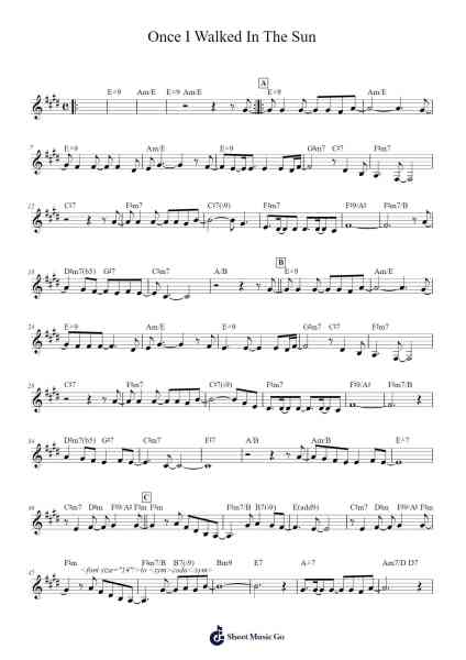 Once I Walked In The Sun Sheet Music by Unknown author-Arr.Bloombach