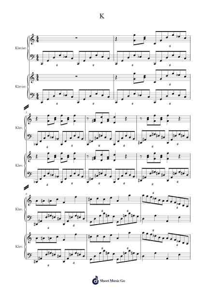 Sonata in B flat, K. 2 Sheet Music by Pullzie Willmiles-Arr.Whitether