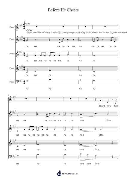 Before He Cheats Sheet Music by Carrie Underwood-Arr.Gregdi