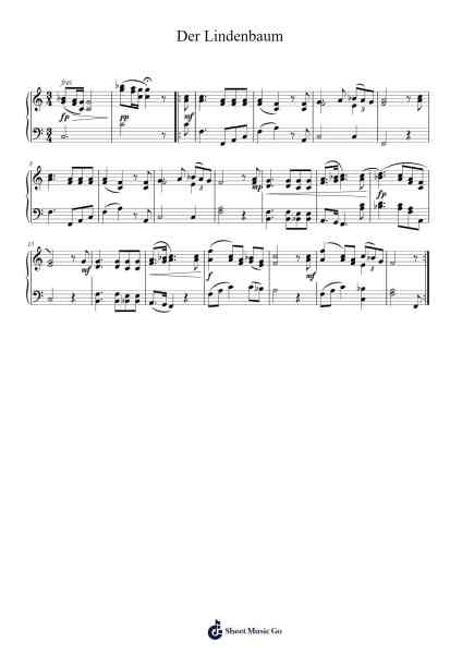 Der Lindenbaum Sheet Music by Franz Schubert-Arr.Bardtrid