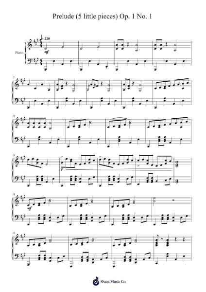 Op. 1 No. 1 Prelude Sheet Music by Webblup-Arr.Pomiles