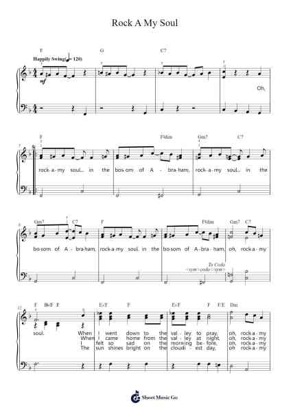 Rock A My Soul Sheet Music by Misc Traditional-Arr.Sigwy Lorxine