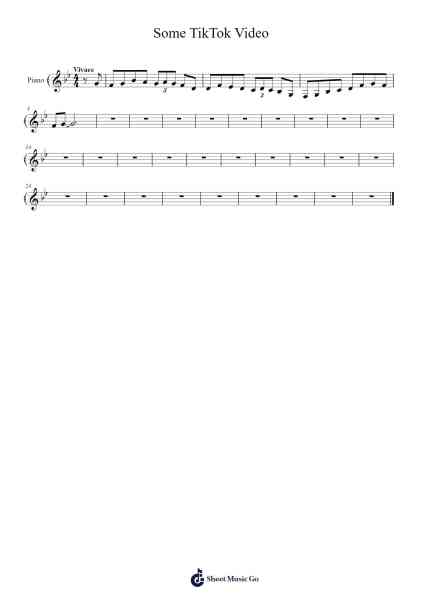 Some TikTok Video Sheet Music by -Arr.Tateearl Grantbroad