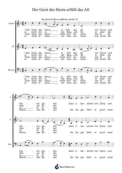 Der Geist des Herrn erfüllt das All Sheet Music by michahoyer1-Arr.Sailshead Verborn