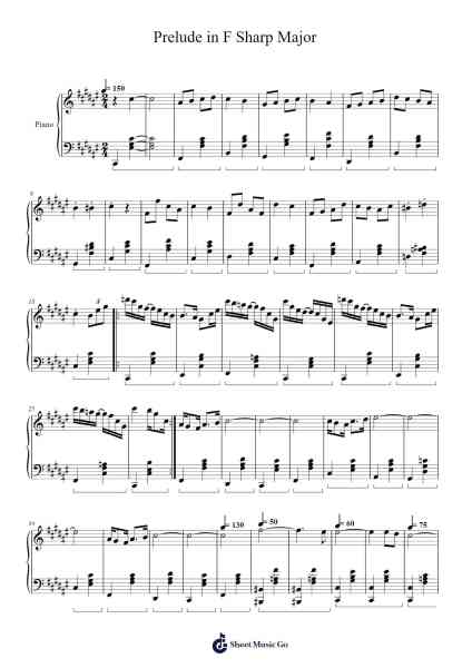 Prelude in F Sharp Major, Op. 1 No. 13 Sheet Music by Jayps-Arr.Thaga Emsia