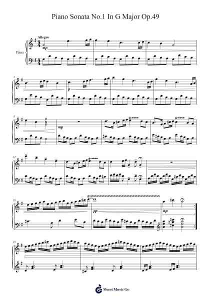 Piano Sonata No. 1 in G Major, Op. 49 Sheet Music by Abhir Mahajan-Arr.Dunnie Hazme