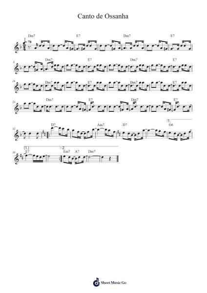 Canto de Ossanha Sheet Music by Baden Powell/Vinicius de Moraes-Arr.Beague Kinglor