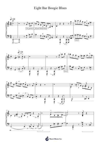 Eight Bar Boogie Blues Sheet Music by Oscar Peterson-Arr.Boothphen Rybes