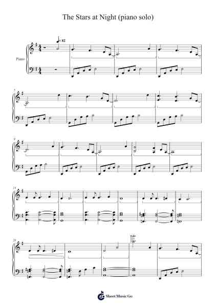 The Stars at Night (piano solo) Sheet Music by Joseph Pugh-Arr.Montor