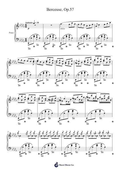 Berceuse in D-Flat Major, Op. 57 Sheet Music by Frédéric Chopin-Arr.Lambken Bespag