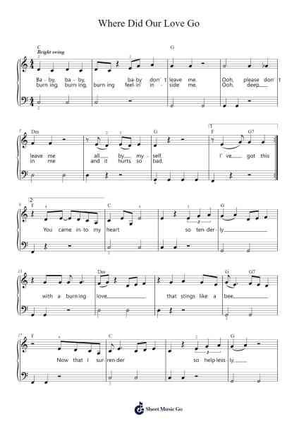 Where Did Our Love Go Sheet Music by The Supremes-Arr.Sherrah Birroll
