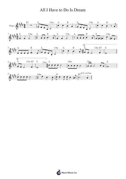 All I Have to Do Is Dream Sheet Music by The Everly Brothers-Arr.Woltier