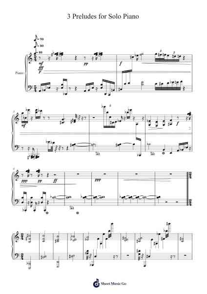 3 Preludes for Solo Piano Sheet Music by Michael Nicht II-Arr.Backdn