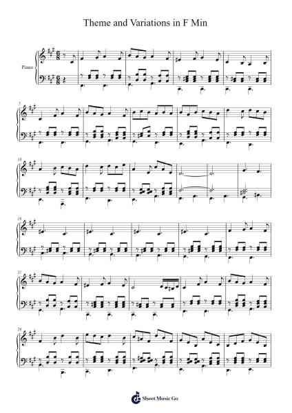 Theme and Variations in F Min Sheet Music by CJ Dowd-Arr.Puldair