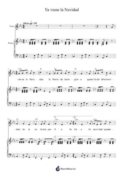 Ya viene la Navidad Sheet Music by Lidia Noboa de Granda/Xavier Rivadeneira-Arr.Fagee