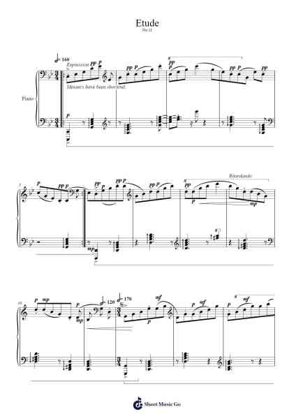 Etude Op.2 No.1 Sheet Music by Trayy M. Turner-Arr.Kingsgust