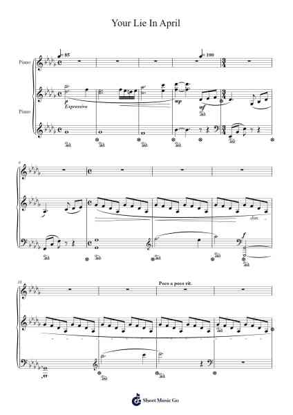 Your Lie In April Sheet Music by Masaru Yokoyama-Arr.Graycie Scob