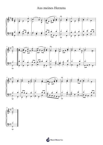Aus meines Herzens Sheet Music by Unknown author-Arr.Boothron